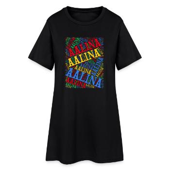 t-shirt Aalina t-shirt word cloud gift idea - Women’s T-Shirt Dress - black - Front