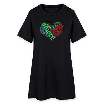 t-shirt amour amour amour Liebe amor nuage de mots - Robe T-shirt Femme - noir - Devant