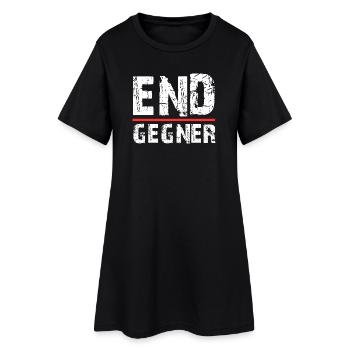Endgegner Gamer Design - Frauen T-Shirt-Kleid - Schwarz - Vorne