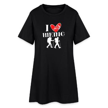 Hikers Heart I Love Hiking Statement Tours - Robe T-shirt Femme - noir - Devant