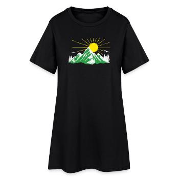 Montagne, Nature, Randonnée, Amoureux de la nature, Glaciers - Robe T-shirt Femme - noir - Devant