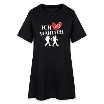 Bergwandern Ich Liebe Wandern Herz Statement - Frauen T-Shirt-Kleid - Schwarz - Vorne