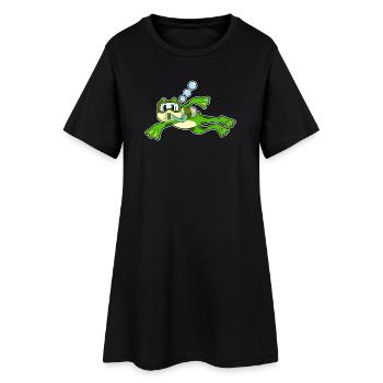 Frog Diver Swimming Goggles Diving - Women’s T-Shirt Dress - black - Front