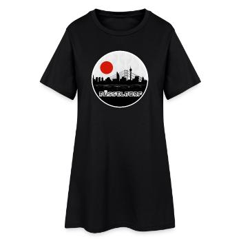 Düsseldorf Japan Skyline - Frauen T-Shirt-Kleid - Schwarz - Vorne
