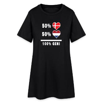 Pays-Bas et Danemark 100% drapeau de génie - Robe T-shirt Femme - noir - Devant