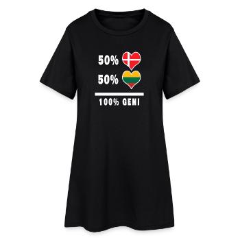 Lituanie et Danemark 100% drapeau de génie - Robe T-shirt Femme - noir - Devant