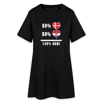 Croatie et Danemark 100% drapeau de génie - Robe T-shirt Femme - noir - Devant