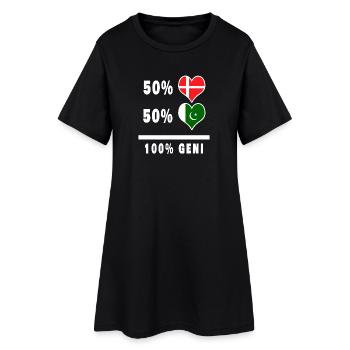 Pakistan et Danemark 100% drapeau de génie - Robe T-shirt Femme - noir - Devant