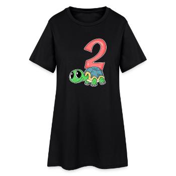 2 anniversaire 2 ans avec motif animal - deux - Robe T-shirt Femme - noir - Devant
