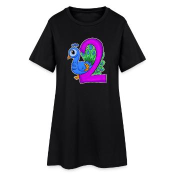 2 anniversaire 2 ans avec motif animal - deux - Robe T-shirt Femme - noir - Devant