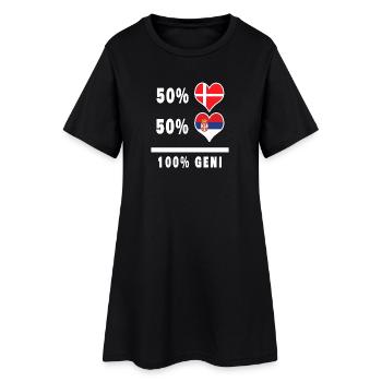 Serbie et Danemark 100% Genius Flag - Robe T-shirt Femme - noir - Devant