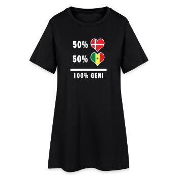 Sénégal et Danemark 100% drapeau de génie - Robe T-shirt Femme - noir - Devant
