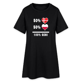 Pologne et Danemark 100% drapeau de génie - Robe T-shirt Femme - noir - Devant
