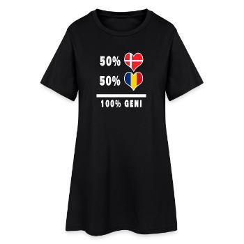Drapeau 100% génie de la Suisse et du Danemark - Robe T-shirt Femme - noir - Devant