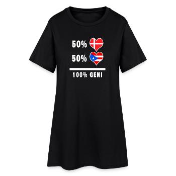 Porto Rico et le Danemark 100% drapeau de génie - Robe T-shirt Femme - noir - Devant