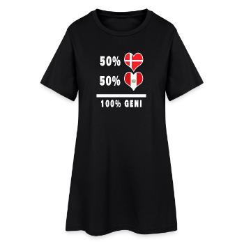 Peru and Denmark 100% genius flag - Women’s T-Shirt Dress - black - Front