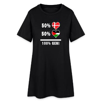 Palestine et Danemark 100% drapeau de génie - Robe T-shirt Femme - noir - Devant