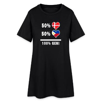 Philippines et Danemark 100% drapeau de génie - Robe T-shirt Femme - noir - Devant