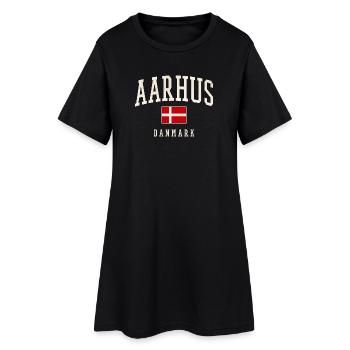 Aarhus Drapeau du Danmark - Robe T-shirt Femme - noir - Devant