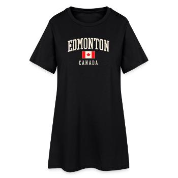Conception du drapeau de la ville d’Edmonton, au Canada - Robe T-shirt Femme - noir - Devant