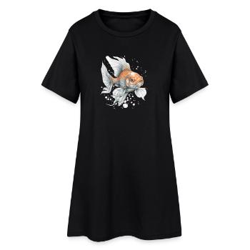 Un éclair de poisson rouge dans l’eau - Robe T-shirt Femme - noir - Devant