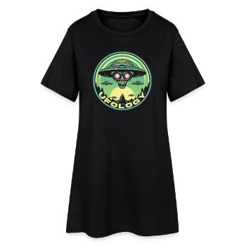 UFOLOGY - Frauen T-Shirt-Kleid - Schwarz - Vorne