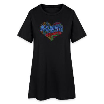 t-shirt Achiropita heart word cloud t-shirt - Women’s T-Shirt Dress - black - Front
