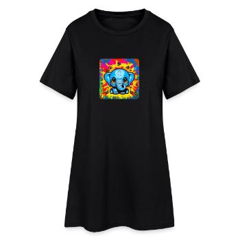 Power of an Elephant, Love of a Baby - Women’s T-Shirt Dress - black - Front