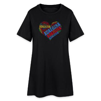 t-shirt name Adalgisa heart word cloud t-shirt - Women’s T-Shirt Dress - black - Front