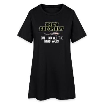 Bonheur de famille Bébé enceinte Bonheur Père Déclaration - Robe T-shirt Femme - noir - Devant