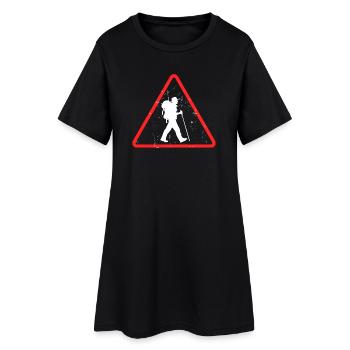 Randonneurs, randonnées, randonnées en montagne, randonnées, escalade - Robe T-shirt Femme - noir - Devant