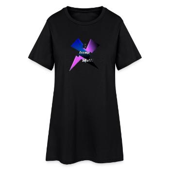 EXTREMES LEBEN - Frauen T-Shirt-Kleid - Schwarz - Vorne