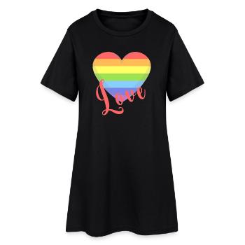 T-shirt amour gay LGBT coeur lgbtqia + idée cadeau - Robe T-shirt Femme - noir - Devant