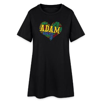 Adam heart heart cloud t-shirt gift t-shirt - Women’s T-Shirt Dress - black - Front