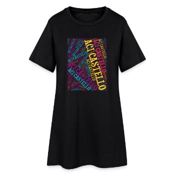 t-shirt Aci Castello word cloud t-shirt - Women’s T-Shirt Dress - black - Front