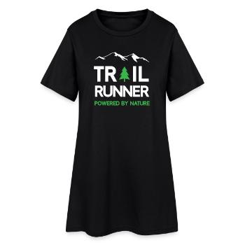 Trail Runner - Powered by Nature - Frauen T-Shirt-Kleid - Schwarz - Vorne