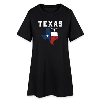 Lone Star State Flag Emblem - Women’s T-Shirt Dress - black - Front