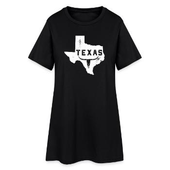 Texas Crâne Longhorn Vintage - Robe T-shirt Femme - noir - Devant
