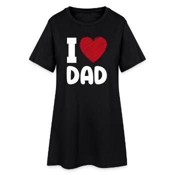 J’aime le cœur de papa - Robe T-shirt Femme - noir - Devant