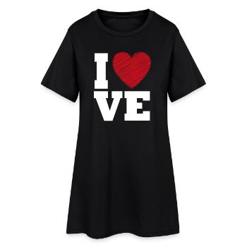 Typographie Love Heart pour la Saint-Valentin - Robe T-shirt Femme - noir - Devant