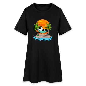 Panda sur la plage - Robe T-shirt Femme - noir - Devant
