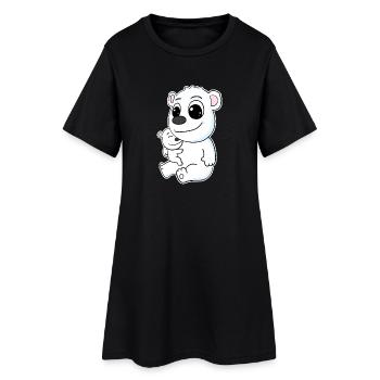 Famille d’ours polaires - Ours polaire avec bébé - Motif d’ours polaire - Robe T-shirt Femme - noir - Devant