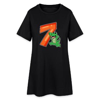 7 ans 7 ans avec motif animal - sept - Robe T-shirt Femme - noir - Devant