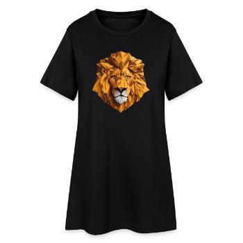 Lion's head - Women’s T-Shirt Dress - black - Front