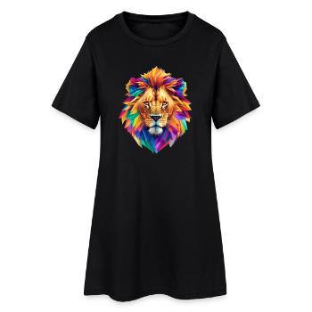 Lion's head - Women’s T-Shirt Dress - black - Front