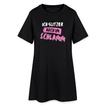muddy run glitzer im schlamm Team Frauenlauf mud - Frauen T-Shirt-Kleid - Schwarz - Vorne