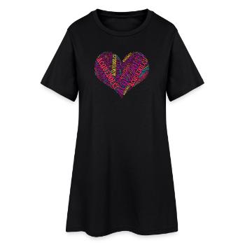 t-shirt Sicilia Acquedolci nuage de mots coeur - Robe T-shirt Femme - noir - Devant