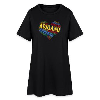 Adriano heart t-shirt word cloud t-shirt - Women’s T-Shirt Dress - black - Front
