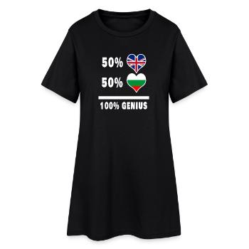 Bulgarien und Großbritannien 100% Genius Flagge - Frauen T-Shirt-Kleid - Schwarz - Vorne