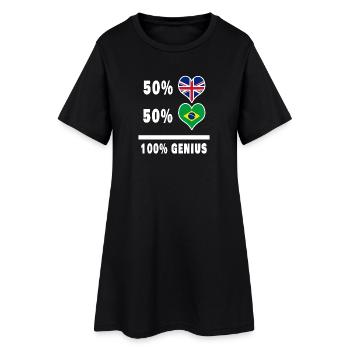 Brésil et Grande-Bretagne 100% Genius Flag - Robe T-shirt Femme - noir - Devant